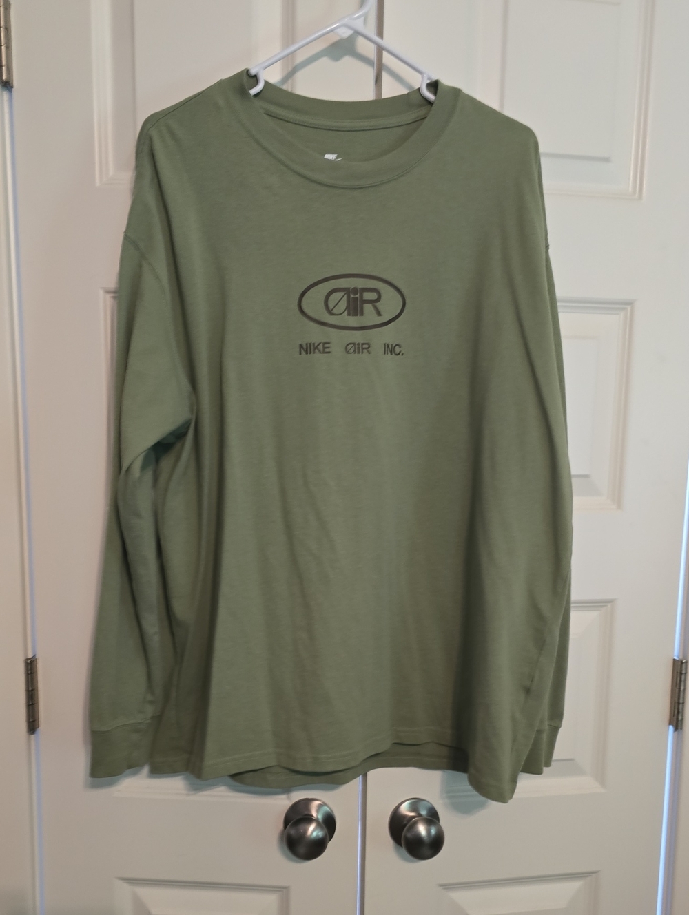 Nike Olive Green Long Sleeve Crewneck with Air Logo